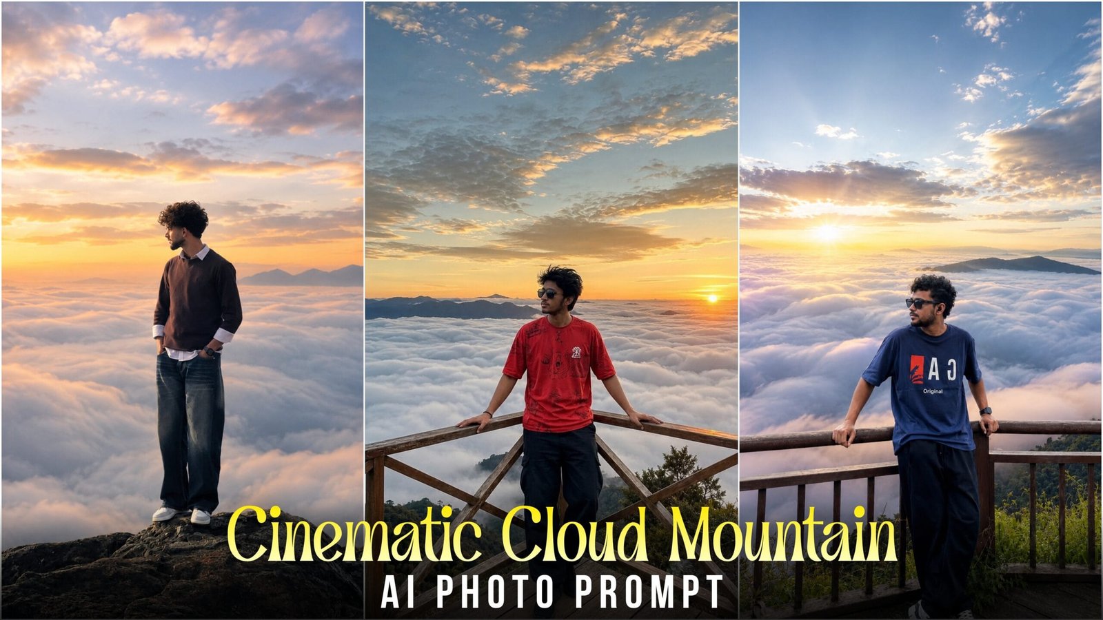 Cinematic Cloud Mountain AI Photo Editing Prompt